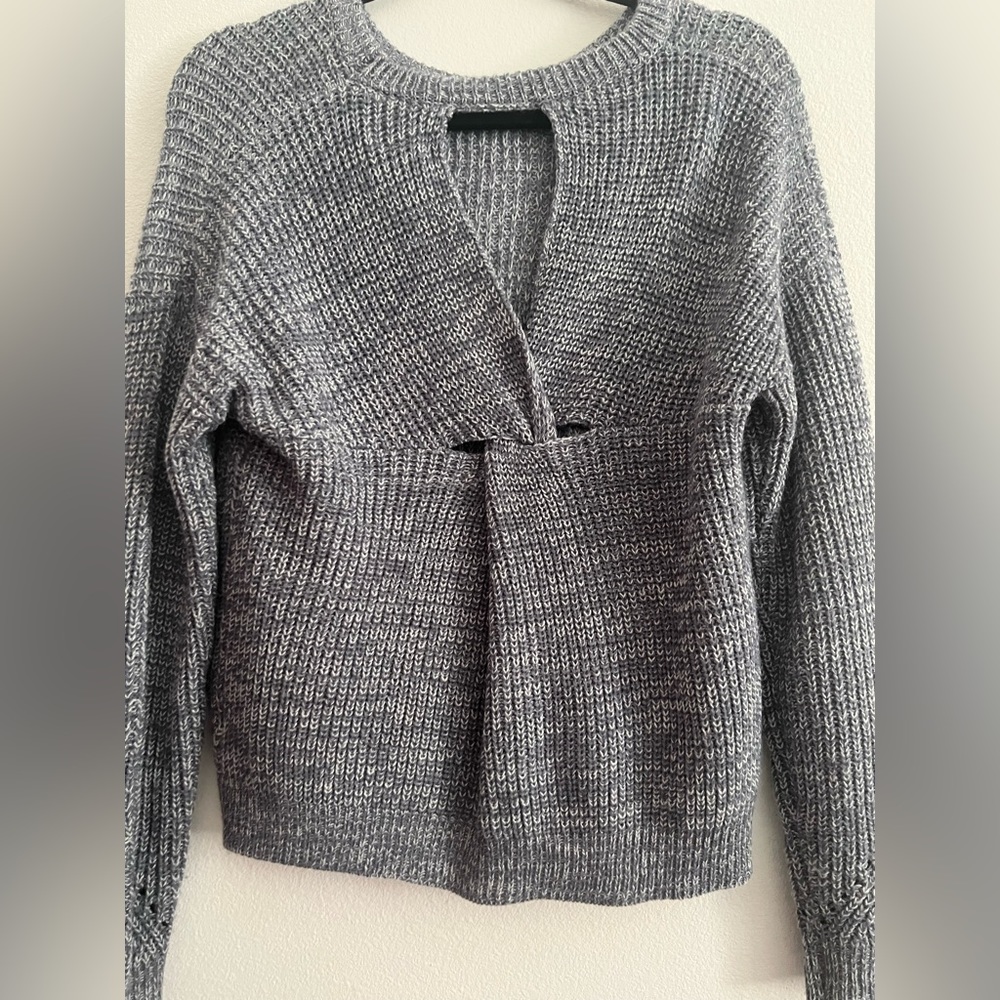 Blue sweater with twist back detail size Medium